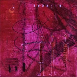 AMIGA COLD WAX SOBRE PAPEL, 14X14 CM, 2022