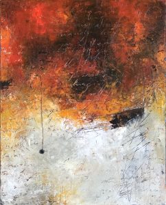 CARTA URENTE I COLD WAX SOBRE MADERA, 25 X 20 CM, 2022