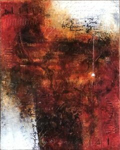 CARTA URENTE II COLD WAX SOBRE MADERA, 25X20 CM, 2021