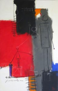 FAMILIA MIXTA SOBRE TELA, 80X50 CM, 2017