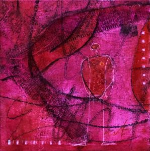 yo conmigo cera fria sobre papel 14×14 cm 2022