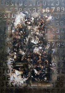 CORTOMETRAJE, MIXTA SOBRE TELA,100X70 CM.