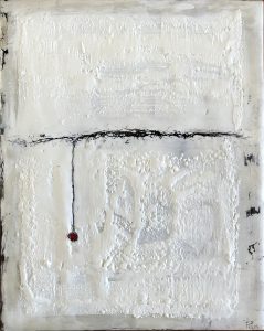 ENCAUSTO BLANCO COLGANDO DE UN HILO COLOR